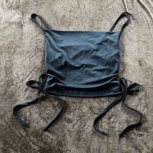 Green Crop Tie Front Camisole